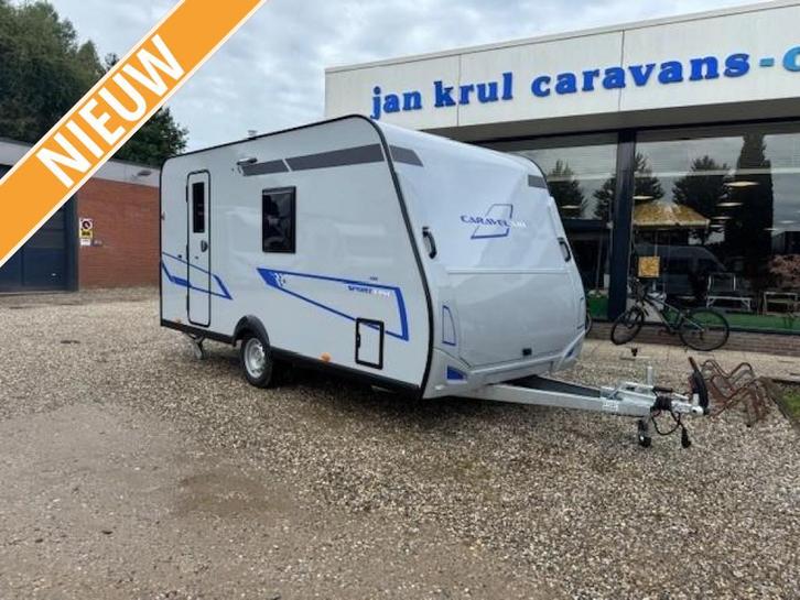 Caravelair Sport-Line 410 zwart met lichtgrijs, Caravans en Kamperen, Caravans, Bedrijf, tot en met 3, 750 - 1000 kg, Treinzit