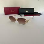 Cartier - Picadilly Goud met Bruine glazen + Toebehoren, Overige merken, Zonnebril, Bruin, Nieuw