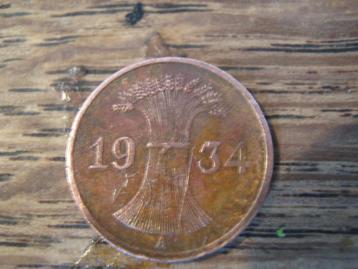 Nazi-Duitsland 1 Reichspfenning 1934, Berlijn #667 beschikbaar voor biedingen