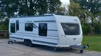 Fendt Opal 700 Le Vogue Leer Airco Queensbed, Caravans en Kamperen, Caravans, Rondzit, Airco, Bedrijf, 6 tot 7 meter