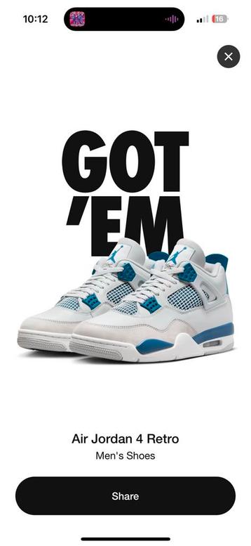 Air Jordan 4 Military Blue 37,5 GS + 43 Mens