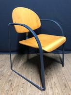 Vintage plywood stoel met metalen frame, Ophalen, Metaal, Vintage, Eén