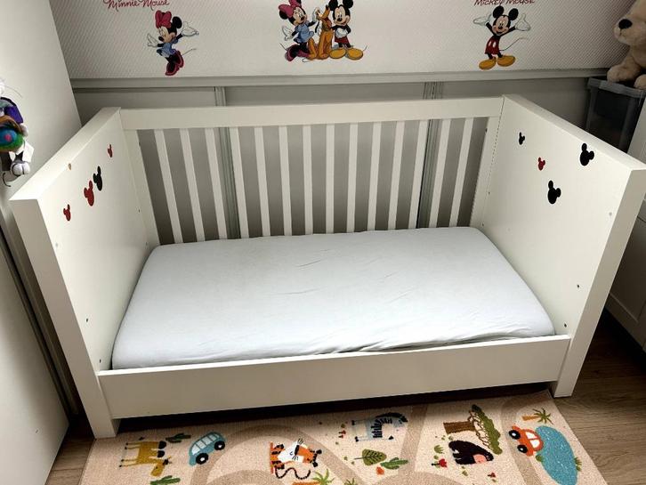 Kinderbedje., Kinderen en Baby's, Kinderkamer | Bedden, Gebruikt, 140 tot 160 cm, 70 tot 85 cm, Lattenbodem, Matras, Ophalen