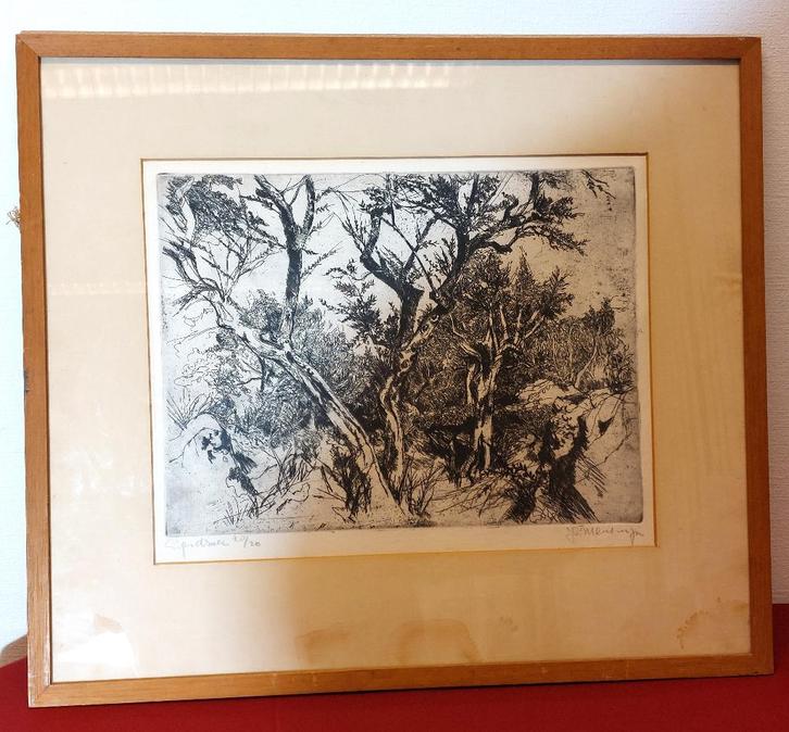 Jan Mensinga ets 10/20 – gesigneerd, Antiek en Kunst, Kunst | Etsen en Gravures, Ophalen of Verzenden