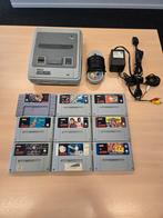Super Nintendo met 9 spellen, Spelcomputers en Games, Spelcomputers | Nintendo Super NES, Ophalen, Gebruikt, Met 1 controller