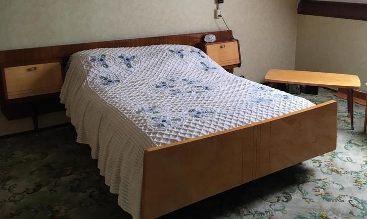 Vintage Slaapkamer Set - Jaren 60 Stijl, Huis en Inrichting, Slaapkamer | Complete slaapkamers, Gebruikt, Tweepersoons, Ophalen