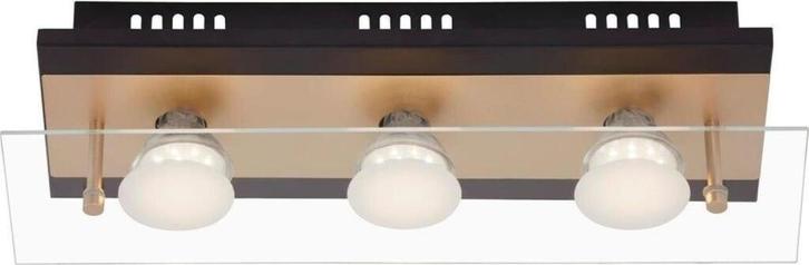 Briloner LED plafondlamp 3-lichts zwart/goud – nieuw, Huis en Inrichting, Lampen | Plafondlampen, Nieuw, Glas, Metaal, Ophalen of Verzenden