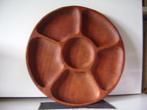 Vintage serveerschaal van hout 29cm diameter.Met 6 vakken, Ophalen of Verzenden, Huis en Inrichting