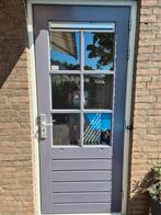 Hardhouten Achterdeur HR++ Glas, Doe-het-zelf en Verbouw, Deuren en Horren, Ophalen, Gebruikt, 80 tot 100 cm, Buitendeur