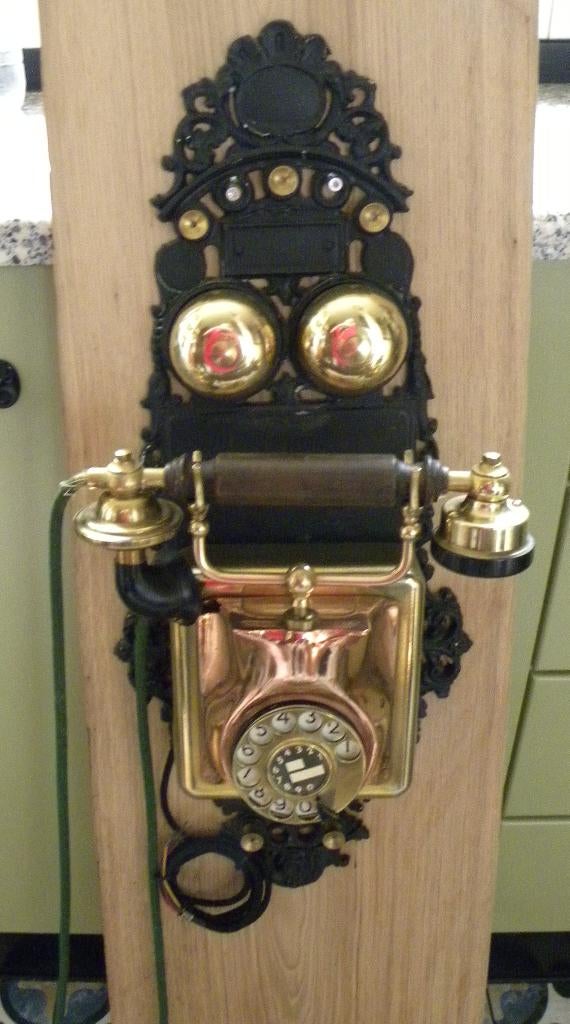 Wandtelefoon the box, Antiek en Kunst, Antiek | Koper en Brons, Koper, Ophalen