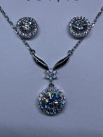 Zilveren set met echte moissaniet (lab-grown diamant), Sieraden, Tassen en Uiterlijk, Edelstenen, Ophalen, 5646JA, Info@zilverenedelstenen.nl
