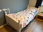 1 persoonsbed (gebroken wit, hout), Huis en Inrichting, Ophalen, 90 cm, Eenpersoons, Wit