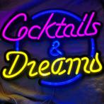 Neon LED verlichting Cocktails&Dreams intensiteit schakelaar, Ophalen of Verzenden, Nieuw, Lichtbak of (neon) lamp