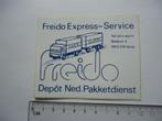 sticker oud Venlo Freido express service retro truck auto, Verzamelen, Stickers, Overige typen, Zo goed als nieuw, Verzenden