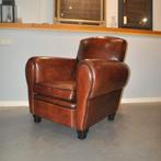 Schapenleren Art Deco fauteuil, Huis en Inrichting, Fauteuils, Ophalen of Verzenden, Zo goed als nieuw, 50 tot 75 cm, Leer
