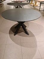 Nieuwe eettafel rond 120cm zwart acaciahout spinpoot €300, Ophalen, ., Nieuw, .