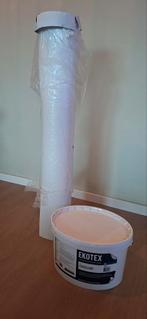 9ltr lijm + 35m  bouwbehang / vliesbehang / glasweefsel., Huis en Inrichting, Ophalen, 25 tot 50 m², Wit