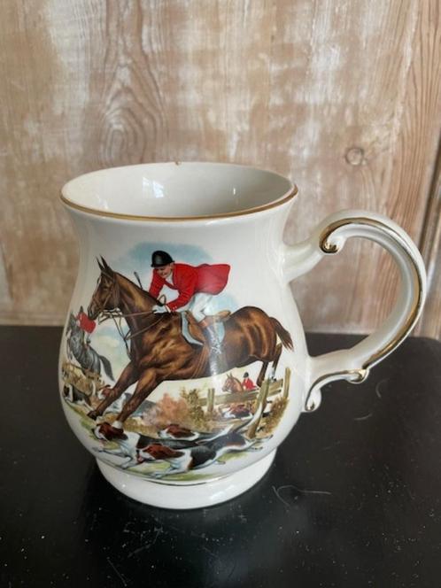 Antieke mok / biermok. Charisma Staffordshire vossenjacht., Antiek en Kunst, Antiek | Porselein, Ophalen