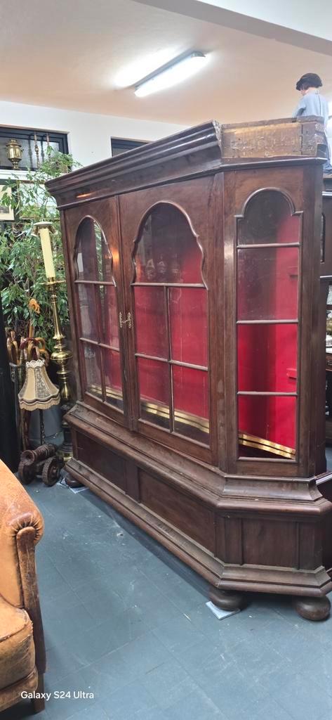 Antieke houten vitrinekast - Opknapper, Antiek en Kunst, Antiek | Meubels | Kasten, Ophalen