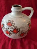 Vintage Strehla GDR Keramiek Vaas met Bloemen, Ophalen of Verzenden