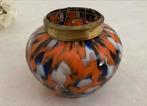 Vintage art deco vaas Tsjechisch Pique fleur spatter glas, Ophalen of Verzenden