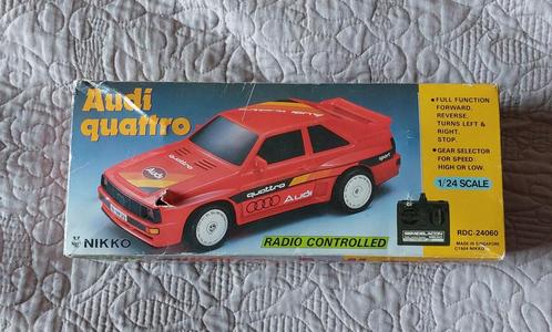 Nikko Audi Quattro RC 1984, Hobby en Vrije tijd, Modelbouw | Radiografisch | Auto's, Zo goed als nieuw, Auto onroad, Elektro, Schaal 1:24