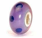 Prachtige Trollbeads glaskraal, paars met blauwe stippen, Glas of Kristal, Ophalen of Verzenden, Zo goed als nieuw, Trollbeads