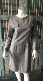Vintage grijze zakelijke jurk Italiaans maat 38, Maat 38/40 (M), Verzenden, Vintage, Knielengte