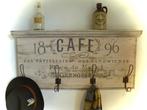 Brocante gesleten kapstok/landelijk/handbeschilderd/cafe, Huis en Inrichting, Woonaccessoires | Kapstokken, Wandkapstok, Ophalen of Verzenden