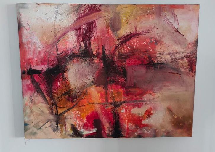 Abstract Schilderij op Canvas, Antiek en Kunst, Kunst | Schilderijen | Abstract, Ophalen of Verzenden