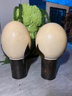 2 x Vazen met Struisvogel Ei - pr.p.st. Unieke Decoratie, Ophalen of Verzenden, Zo goed als nieuw, X, X