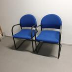 set 2x Car kantinestoelen - blauwe stof vergaderstoelen, Huis en Inrichting, Stoelen, Twee, Blauw, Nieuw, Ophalen of Verzenden