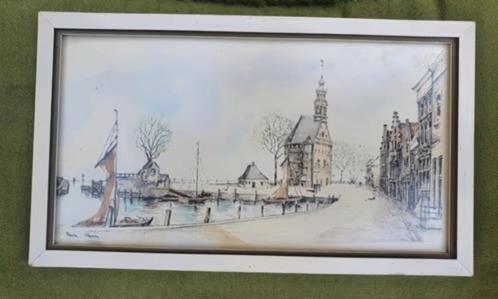 Prent Haven Hoorn in lijstje achter glas, Antiek en Kunst, Kunst | Litho's en Zeefdrukken, Ophalen