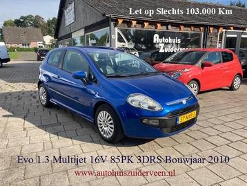 Fiat Punto Evo 1.3 Multijet 16V 85PK 3DRS 103.000 Km beschikbaar voor biedingen
