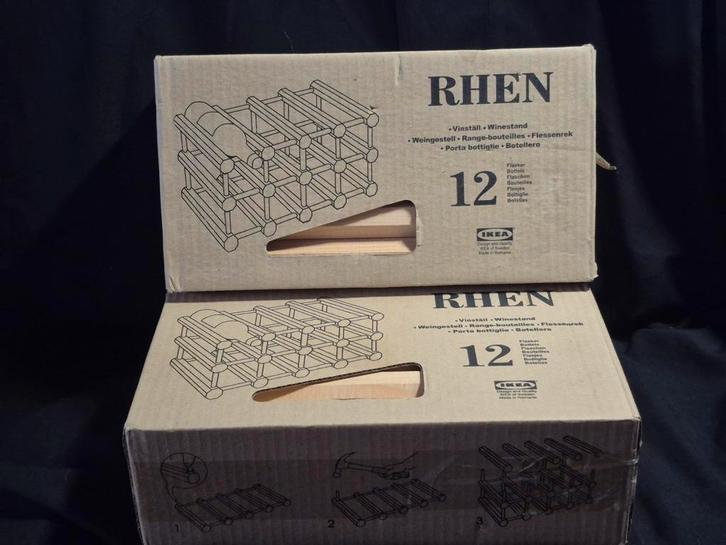 2 x Vintage ikea wijnrek RHEN hout 2 x 12 flessen, Huis en Inrichting, Woonaccessoires | Wijnrekken, Zo goed als nieuw, Minder dan 50 cm