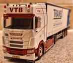 SCANIA 450S trekker met schuifzeilenoplegger "VTB / Tranex", Hobby en Vrije tijd, Modelauto's | 1:50, Ophalen of Verzenden, Nieuw