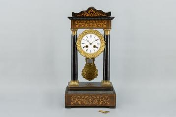 Kolompendule Oude Antieke Klok Houten Pendule 1850 -1875 beschikbaar voor biedingen