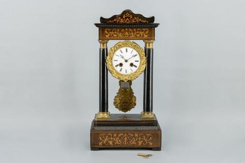 Kolompendule Oude Antieke Klok Houten Pendule 1850 -1875, Antiek en Kunst, Antiek | Klokken, Ophalen of Verzenden