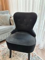 Donkergrijze fluweel fauteuil van Ikea, Huis en Inrichting, Fauteuils, Ophalen, Minder dan 75 cm, Zo goed als nieuw, Stof