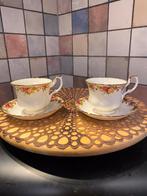 Royal Albert,RubyCelebration,2 kop en schotel,Bone China, Antiek en Kunst, Antiek | Servies los, Ophalen of Verzenden