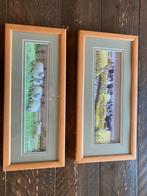 2x 3D Landschap Schilderijen - Koeien en Schapen, Huis en Inrichting, Oorspronkelijke maker, Ophalen of Verzenden, Zo goed als nieuw