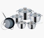 Nieuwe dikke pannenset 12 delig., Huis en Inrichting, Keuken | Potten en Pannen, Ophalen, Nieuw, Rvs, Pannenset