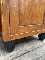 Twee Franse Art Deco nachtkastjes kastjes met marmer, Ophalen, Gebruikt, Hout, 70 cm of meer