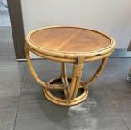 Vintage rotan bijzettafeltje/ salontafeltje doorsnee 48cm, 45 tot 60 cm, Minder dan 55 cm, Gebruikt, Rond