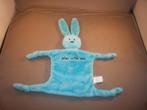 peas konijn blauw/wit velours play with me erop gestikt en, Ophalen of Verzenden, Nieuw, Konijn
