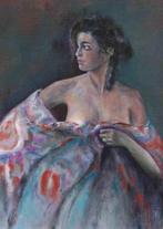 Vrouwelijk portret in acrylverf, Boeken, Ophalen of Verzenden, Zo goed als nieuw, Schilder- en Tekenkunst, Onbekend