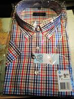 Overhemd: John Cabot, 100% katoen korte mouw, Nieuw, Blauw, Overige halswijdtes, Ophalen of Verzenden
