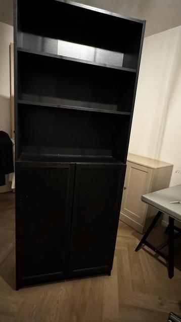 Ikea kast Billy Oxberg zwart 202 x 80 x 30 cm - afbeelding 4