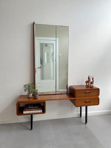 Vintage teakhouten kaptafel/toilettafel, jaren 60/midcentury beschikbaar voor biedingen