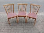 3 elegante vintage stoelen van hout, Gebruikt, Ophalen, Hout, Drie